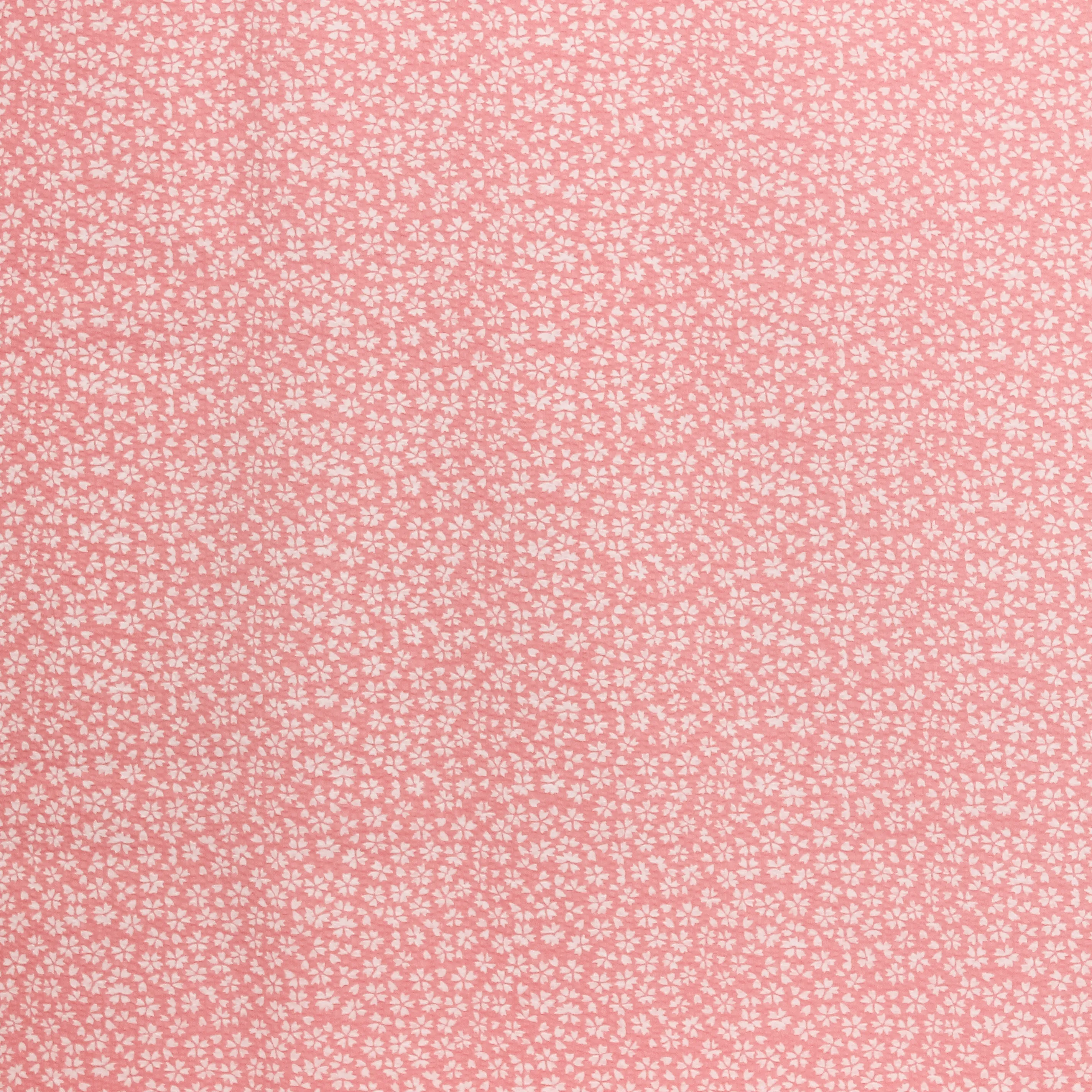 Roze katoen seersucker met bloemen
